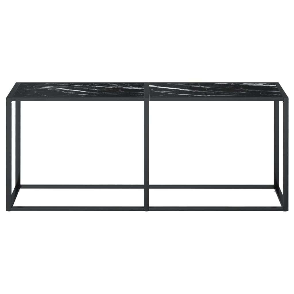 Konsolbord svart marmor 180x35x75,5 cm härdat glas