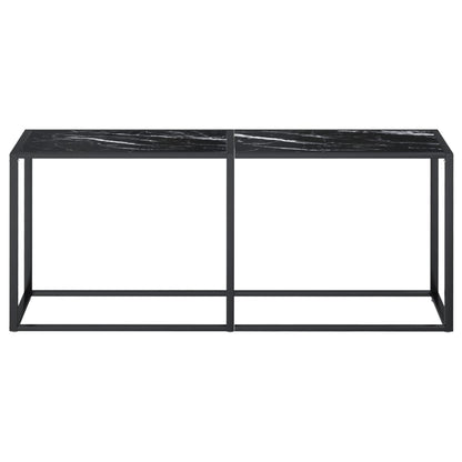 Konsolbord svart marmor 180x35x75,5 cm härdat glas