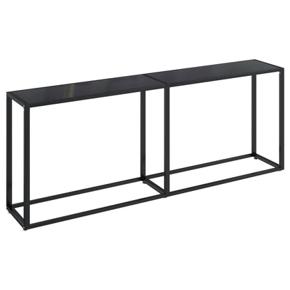 Konsolbord svart 200x35x75,5 cm härdat glas