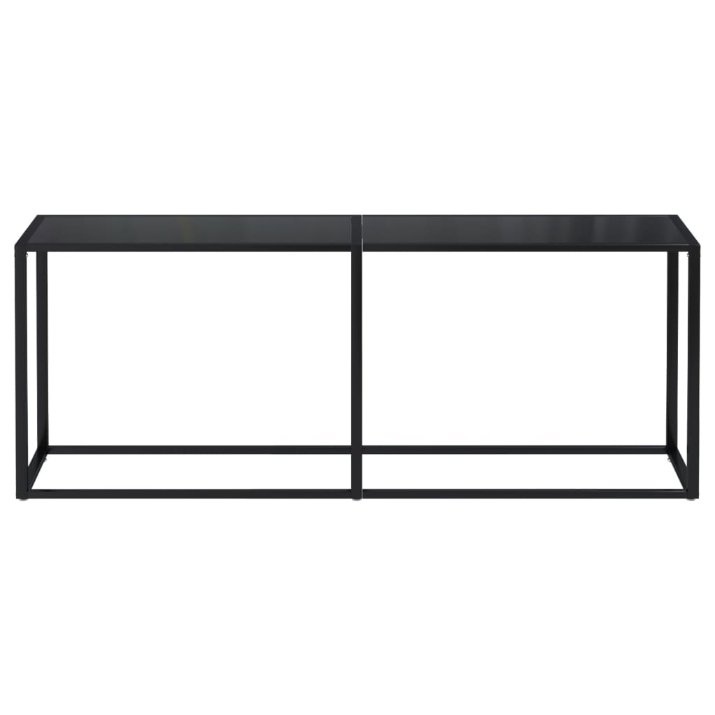 Konsolbord svart 200x35x75,5 cm härdat glas