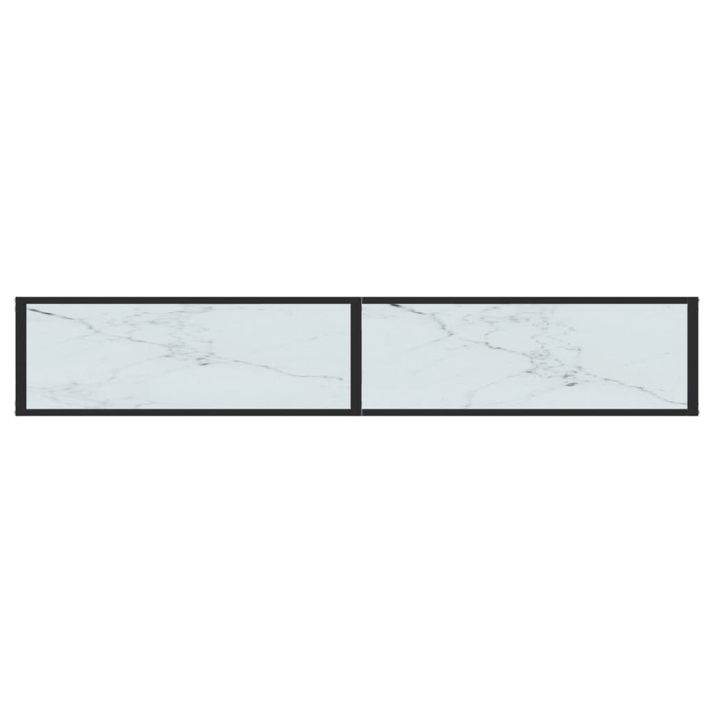 Konsolbord vit marmor 200x35x75,5 cm härdat glas