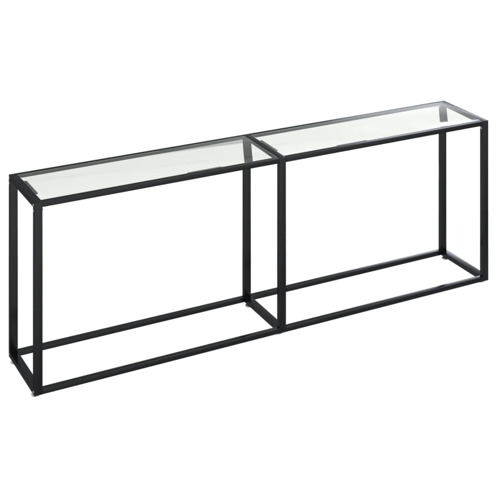 Konsolbord transparent 220x35x75,5 cm härdat glas