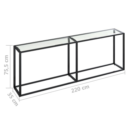 Konsolbord transparent 220x35x75,5 cm härdat glas