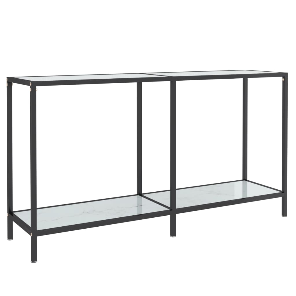 Konsolbord vit 140x35x75,5 cm härdat glas