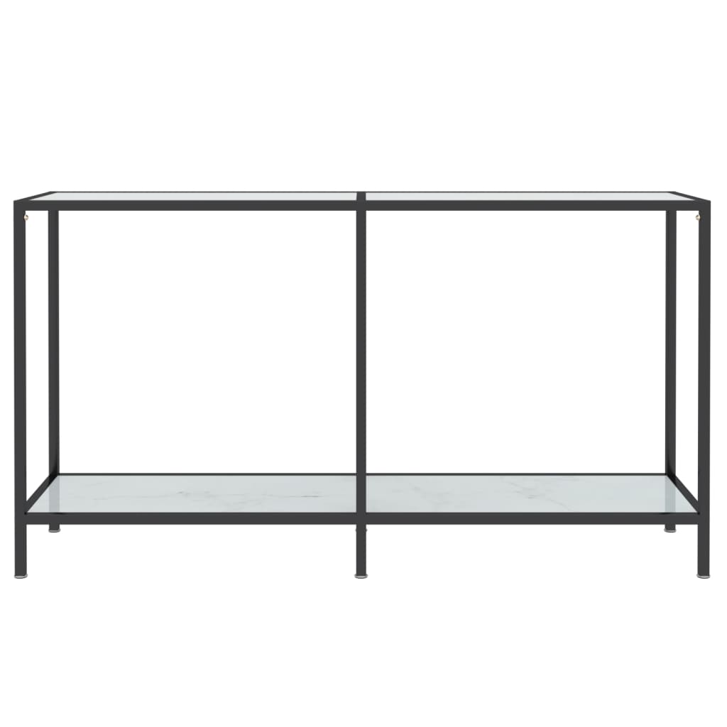 Konsolbord vit 140x35x75,5 cm härdat glas