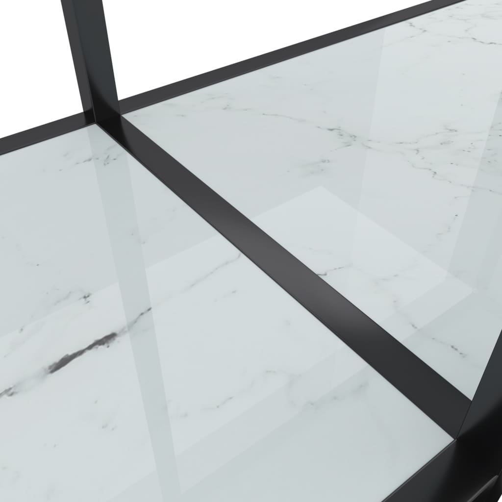 Konsolbord vit 140x35x75,5 cm härdat glas