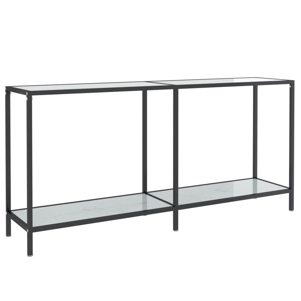 Konsolbord vit 160x35x75 cm härdat glas