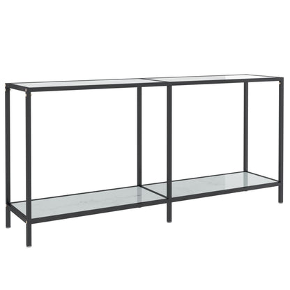 Konsolbord vit 160x35x75 cm härdat glas