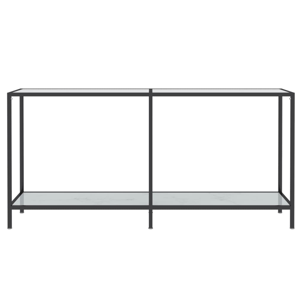 Konsolbord vit 160x35x75 cm härdat glas