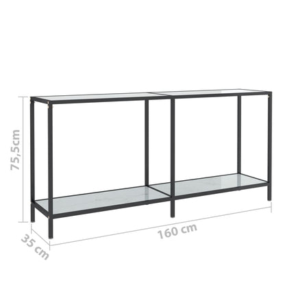 Konsolbord vit 160x35x75 cm härdat glas