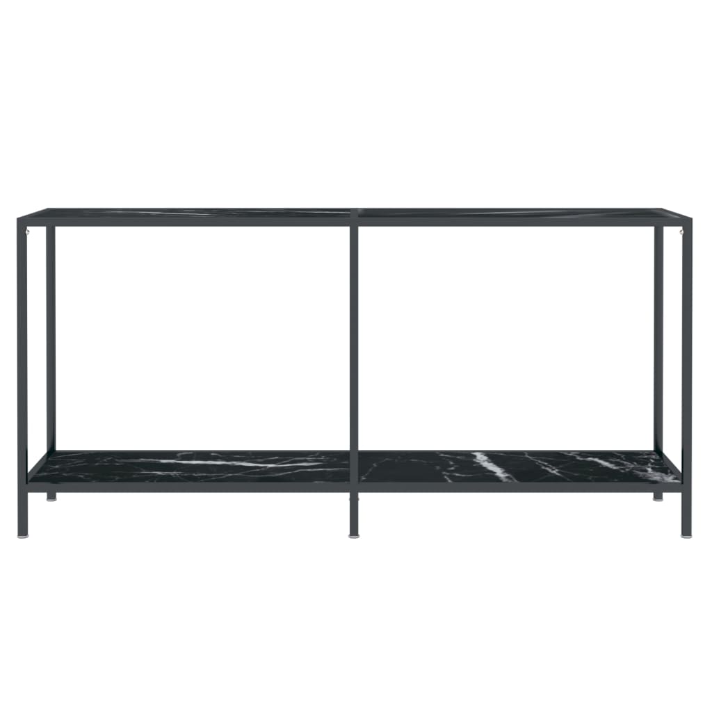 Konsolbord svart 160x35x75,5 cm härdat glas