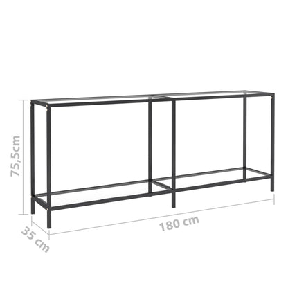 Konsolbord transparent 180x35x75,5 cm härdat glas