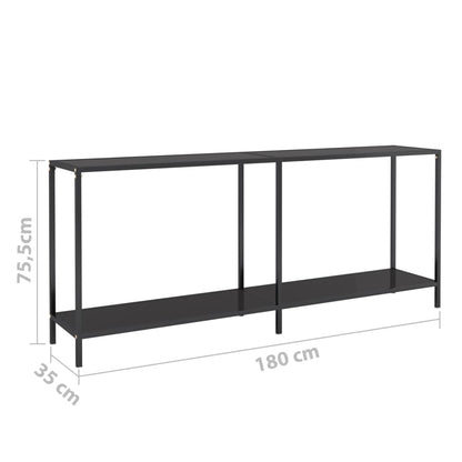 Konsolbord svart 180x35x75,5 cm härdat glas