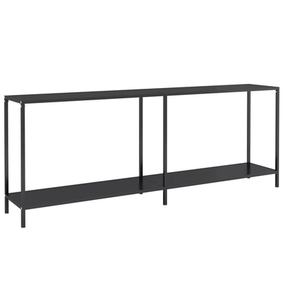 Konsolbord svart 200x35x75,5 cm härdat glas