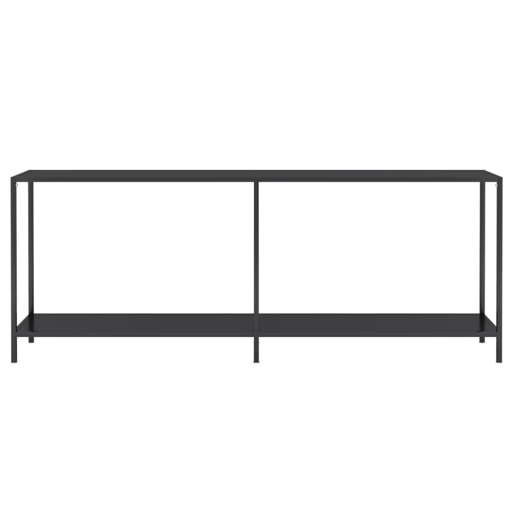 Konsolbord svart 200x35x75,5 cm härdat glas