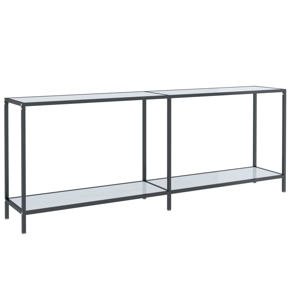 Konsolbord vit 200x35x75,5 cm härdat glas