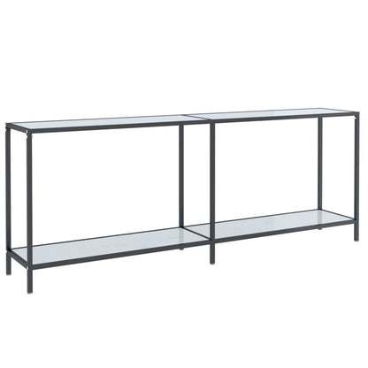 Konsolbord vit 200x35x75,5 cm härdat glas