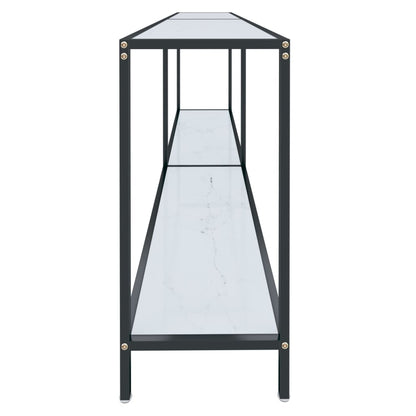 Konsolbord vit 200x35x75,5 cm härdat glas