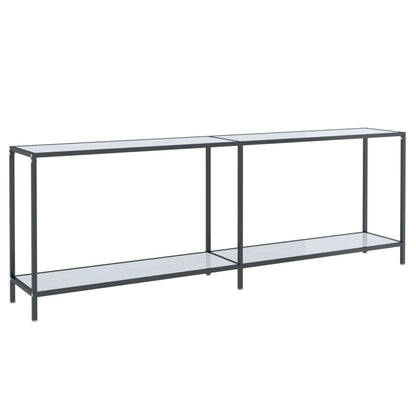 Konsolbord vit 220x35x75,5 cm härdat glas