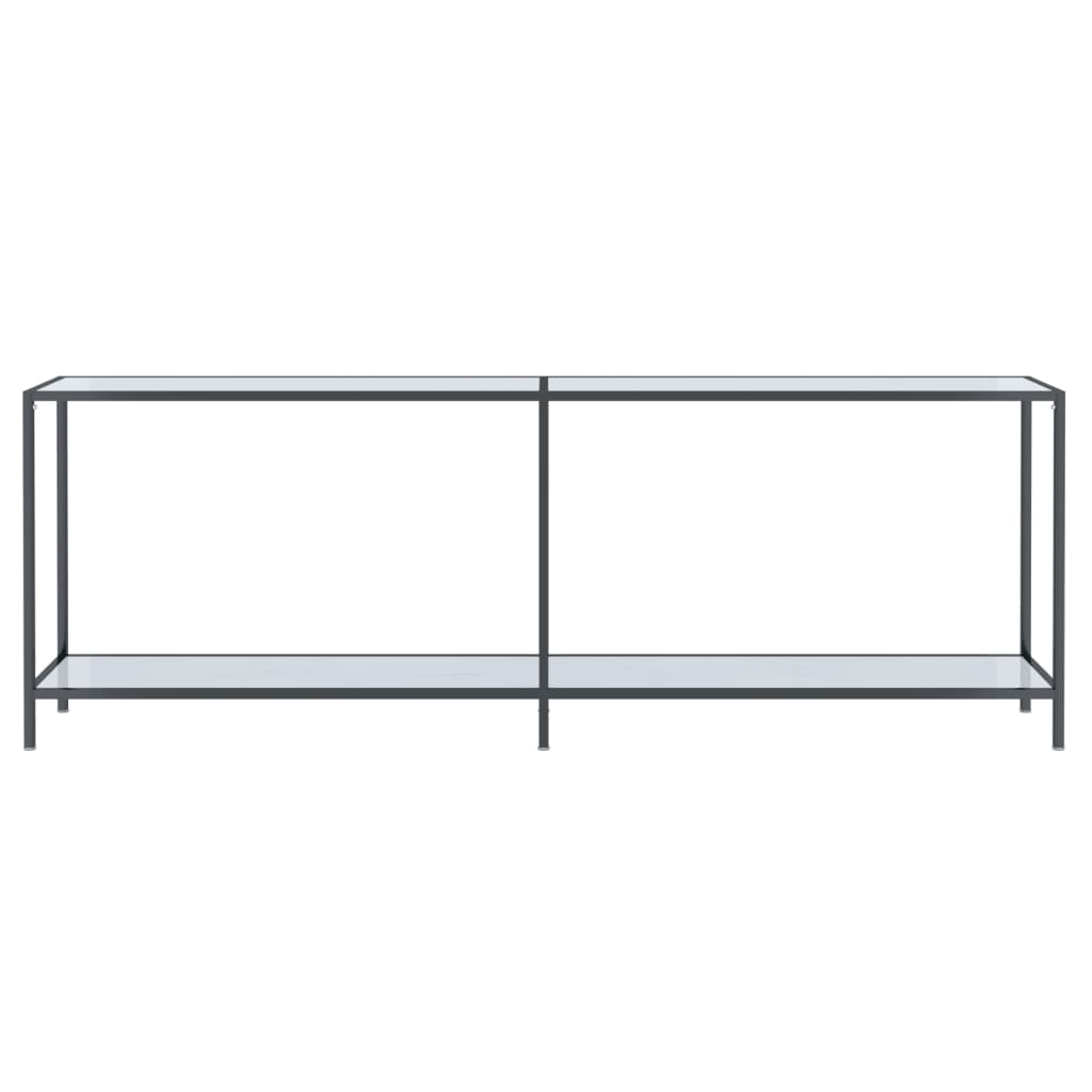 Konsolbord vit 220x35x75,5 cm härdat glas