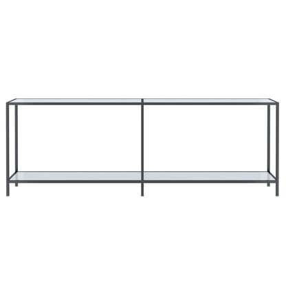 Konsolbord vit 220x35x75,5 cm härdat glas