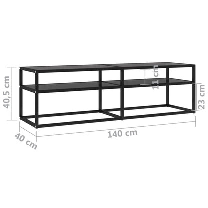 Tv-bänk svart 140x40x40,5 cm härdat glas