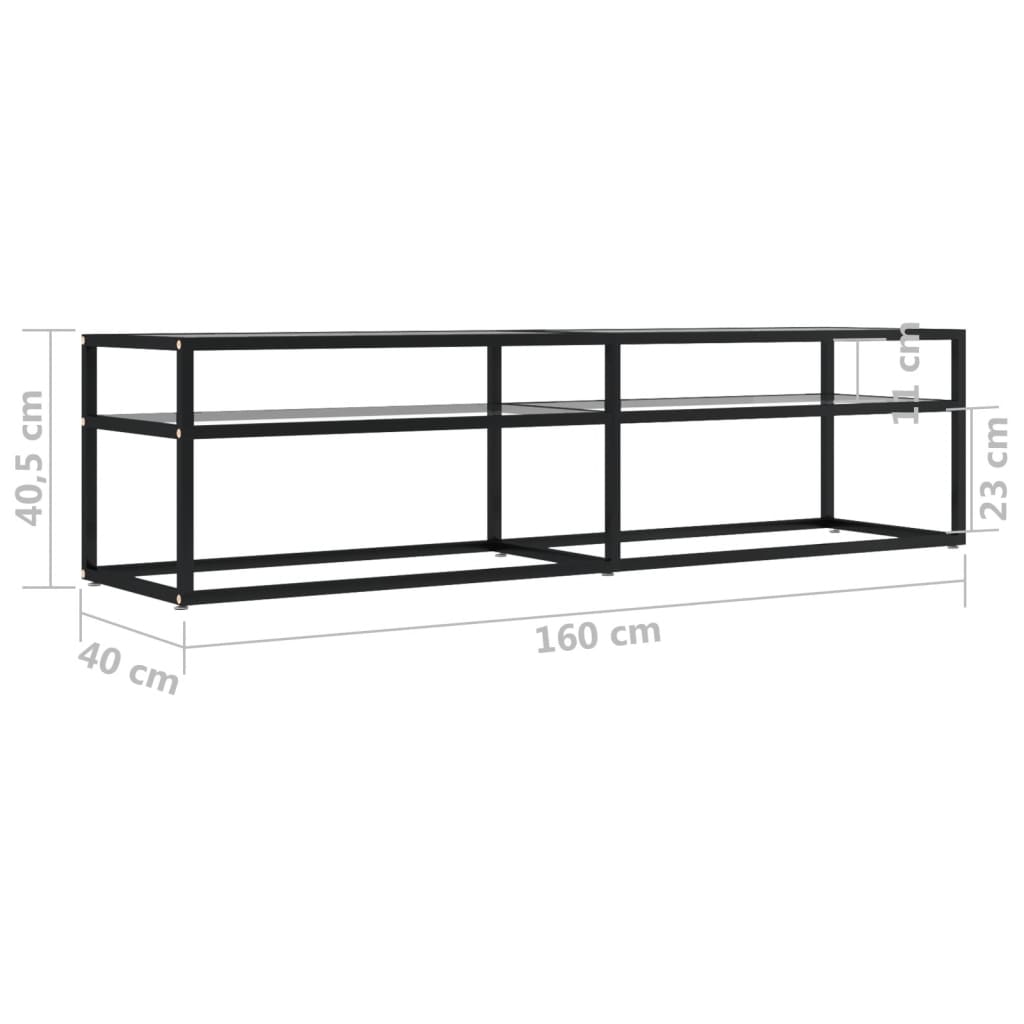 Tv-bänk transparent 160x40x40,5 cm härdat glas