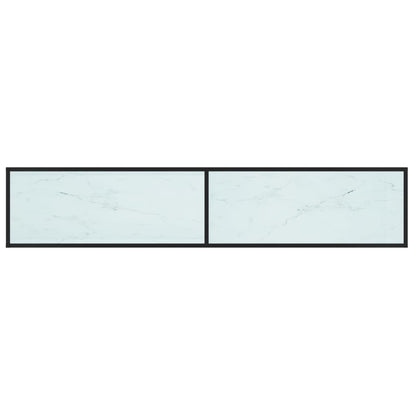 Tv-bänk vit marmor 200x40x40,5 cm härdat glas