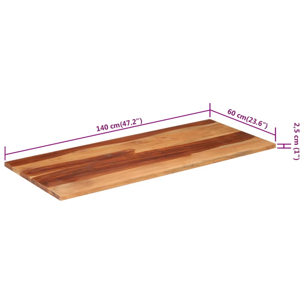 Bordsskiva 140x60x(2,5-2,7) cm massivt akaciaträ