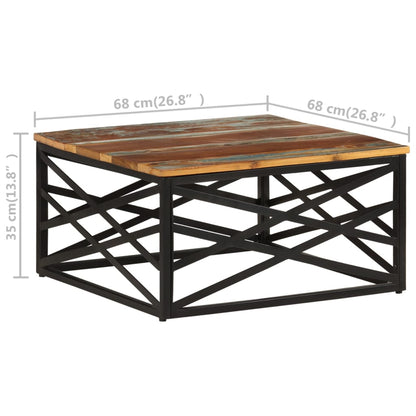 Soffbord 68x68x35 cm massivt återvunnet trä