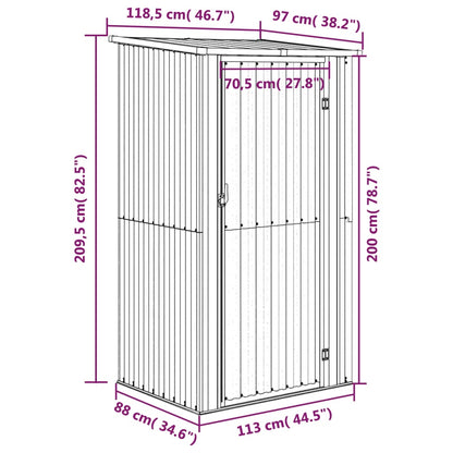 Trädgårdsskjul antracit 118,5x97x209,5 cm galvaniserat stål