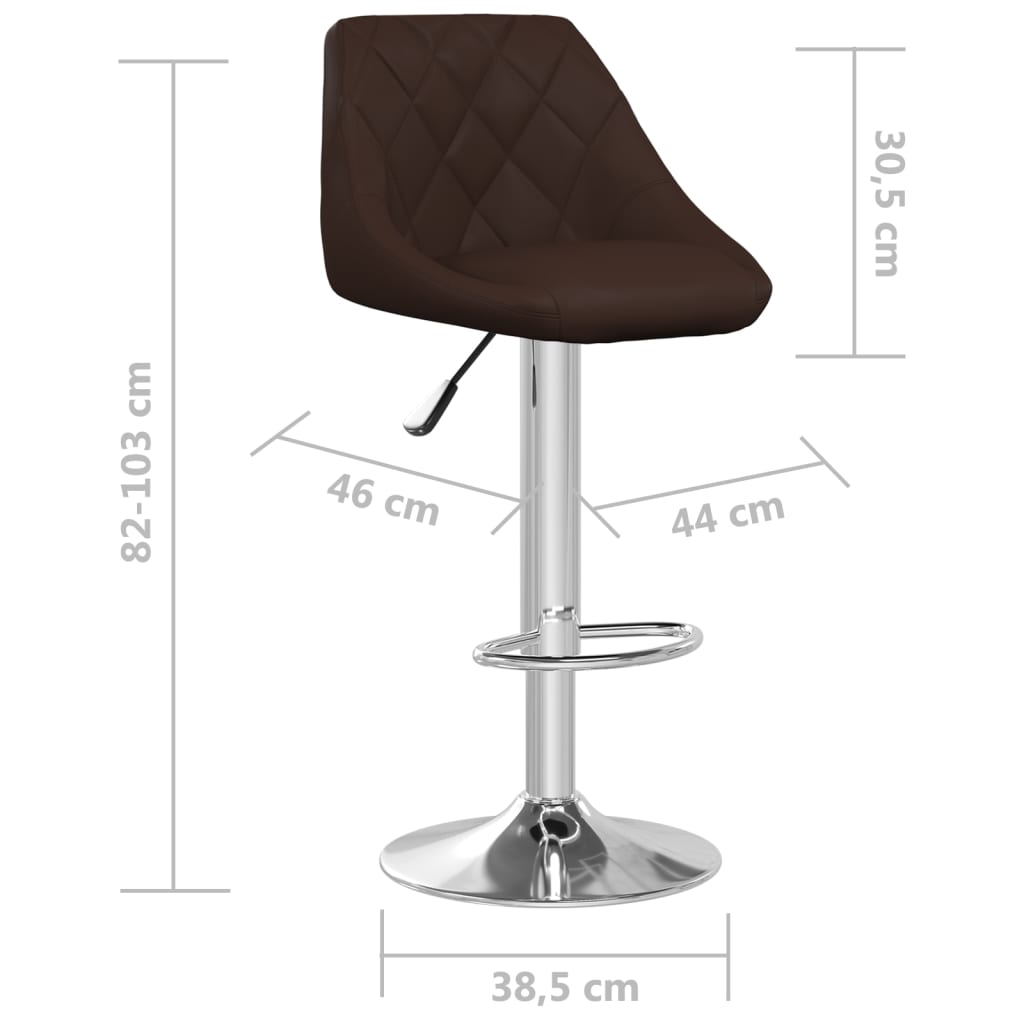 Barstolar 2 st brun konstläder