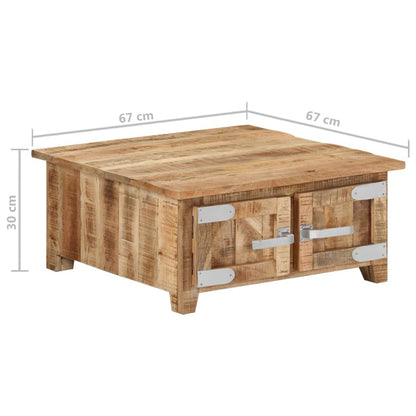 Soffbord 67x67x30 cm massivt mangoträ