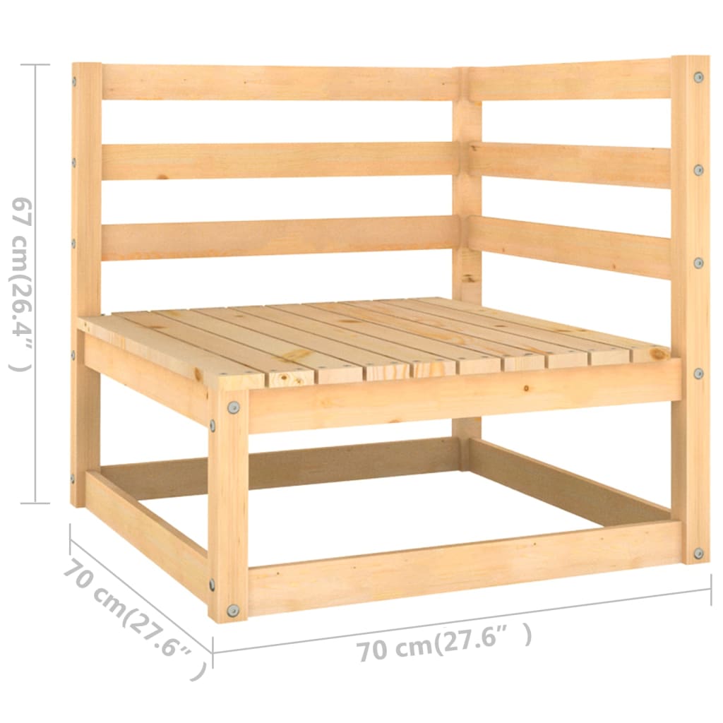 Hörnsektion till pallsoffa 2 st med dynor massiv furu