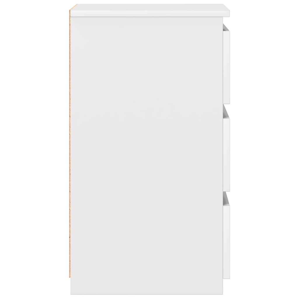 Sängbord 2 st vit 40x35x62,5 cm konstruerat trä