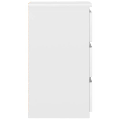 Sängbord 2 st vit 40x35x62,5 cm konstruerat trä