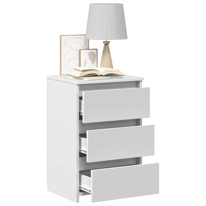 Sängbord 2 st vit 40x35x62,5 cm konstruerat trä