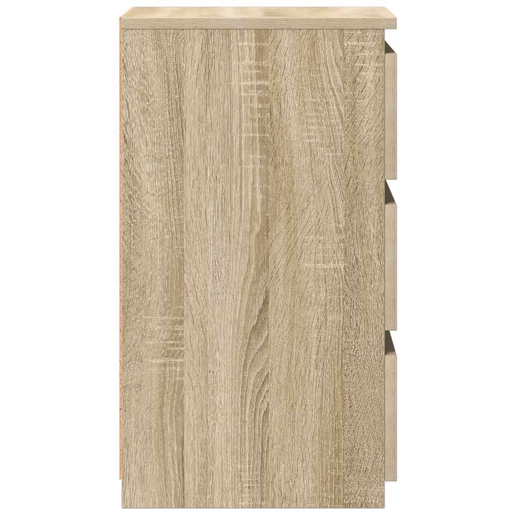 Sängbord 2 st sonoma-ek 40x35x62,5 cm konstruerat trä
