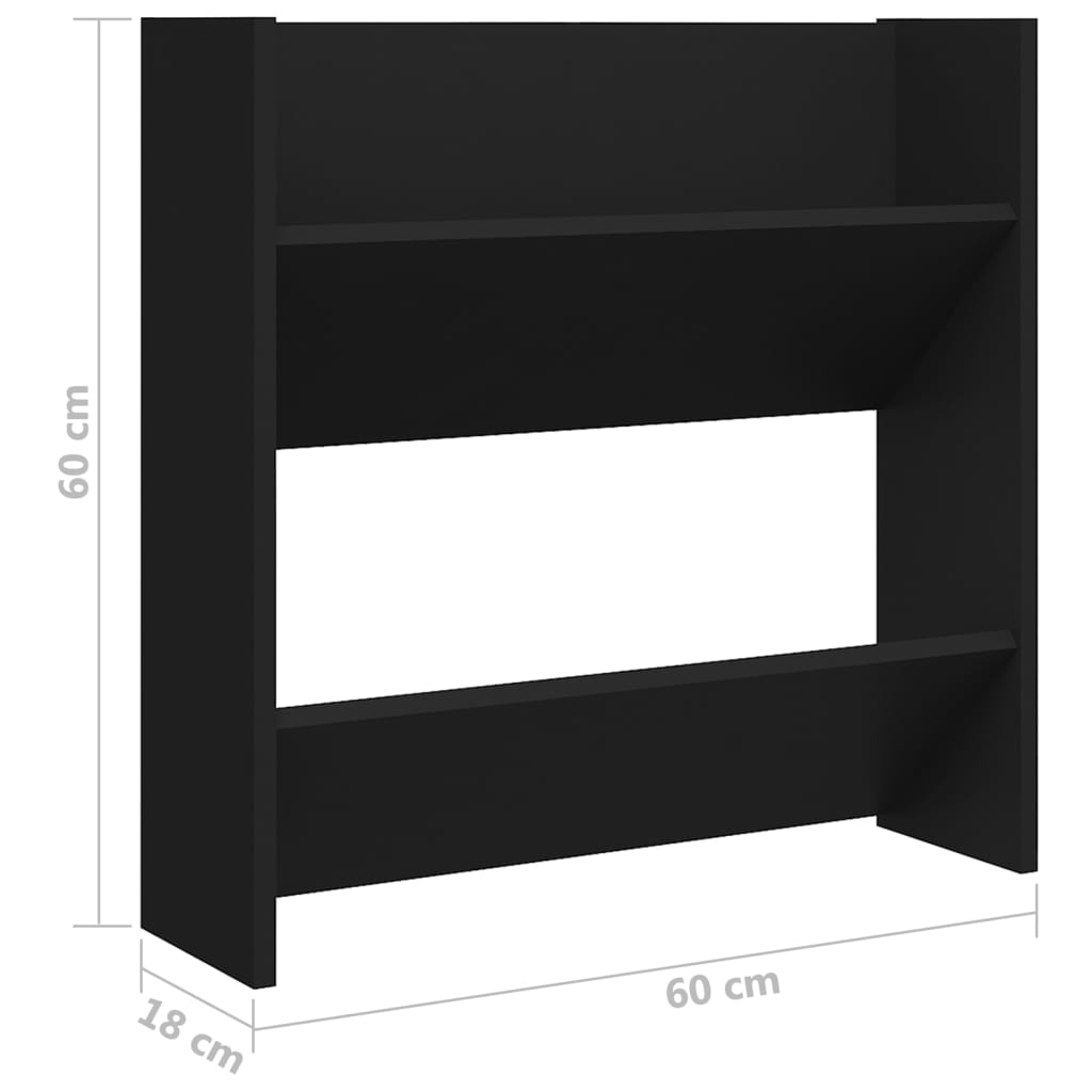 Väggmonterade skoställ 4 st svart 60x18x60 cm konstruerat trä