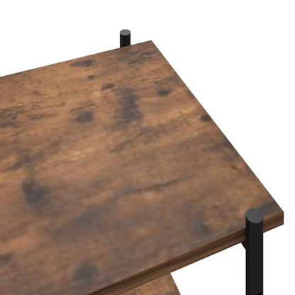 Hyllenhet med 3 hyllplan svart och naturfärg 80x40x92 cm