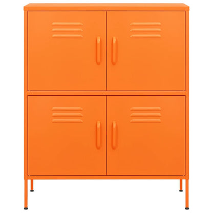 Förvaringsskåp orange 80x35x101,5 cm stål