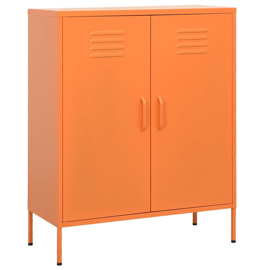 Förvaringsskåp orange 80x35x101,5 cm stål