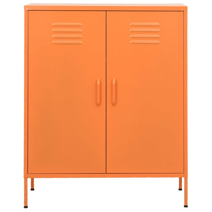 Förvaringsskåp orange 80x35x101,5 cm stål