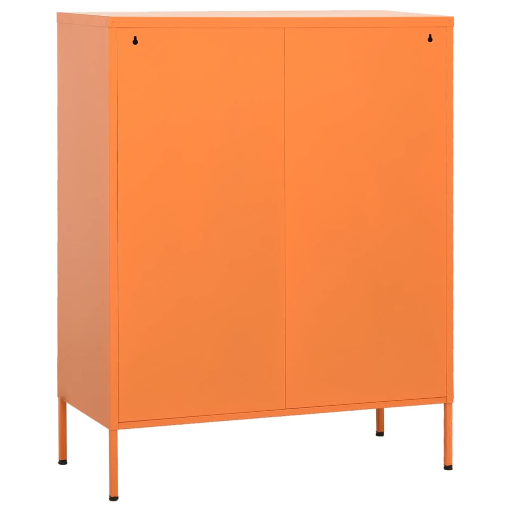 Förvaringsskåp orange 80x35x101,5 cm stål