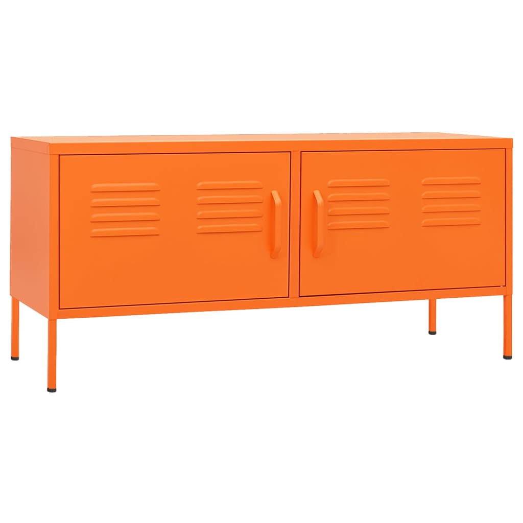 Tv-bänk orange 105x35x50 cm stål