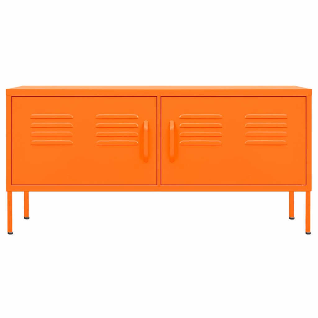 Tv-bänk orange 105x35x50 cm stål