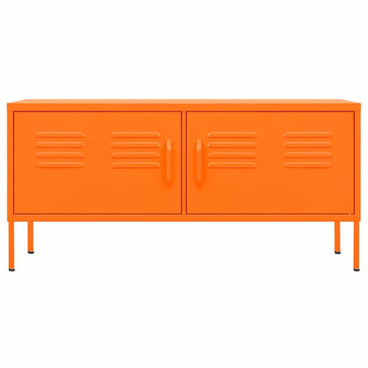 Tv-bänk orange 105x35x50 cm stål