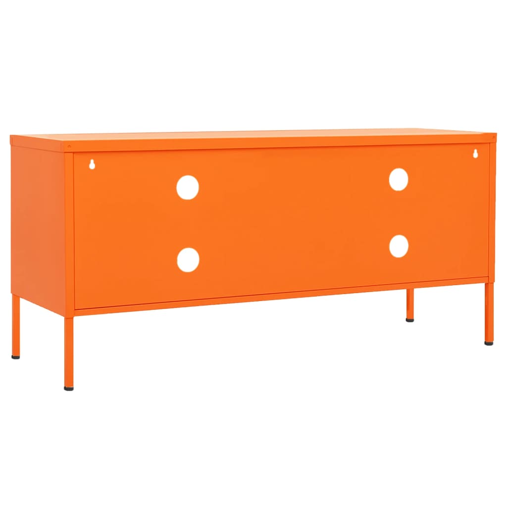 Tv-bänk orange 105x35x50 cm stål