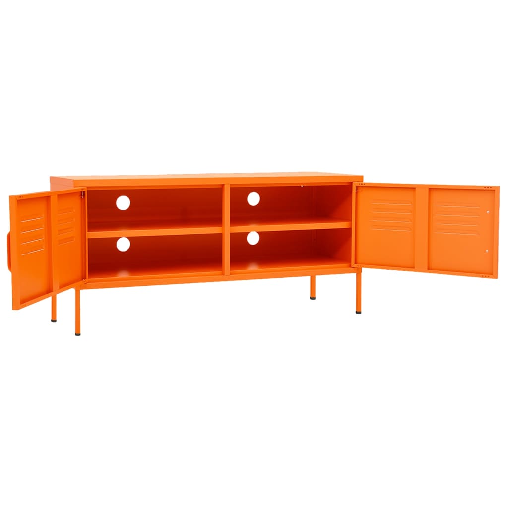 Tv-bänk orange 105x35x50 cm stål