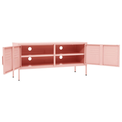 Tv-bänk pink 105x35x50 cm stål